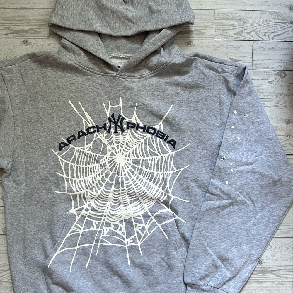 Gray NY Sp5der Hoodie for Men